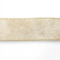 Imagem de FITA ARAMADA DOURADA DECORATIVA DE POLIÉSTER 6,3CM X 4,57M - CROMUS - Cromus Embalagem Ind. E Com. Ltda