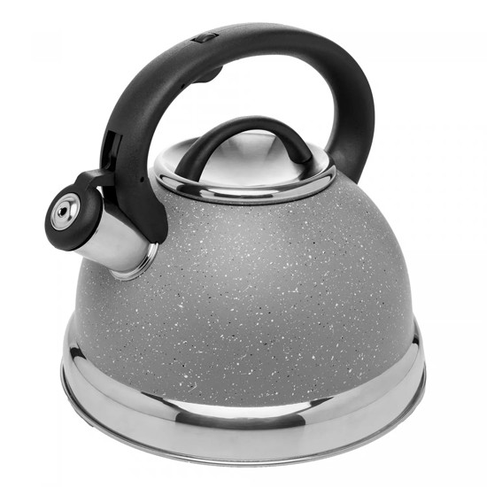 Imagem CHALEIRA DE INDUÇÃO 3L GRANILITE CINZA DE ALUMÍNIO COM APITO 20X24X22CM - WOLFF