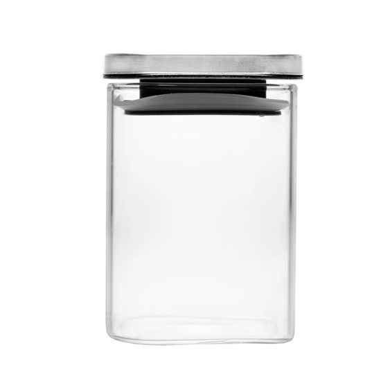 Imagem POTE HERMÉTICO COM TAMPA PRATA TUTTI 270ML DE VIDRO BOROSSILICATO 12X6CM - WOLFF