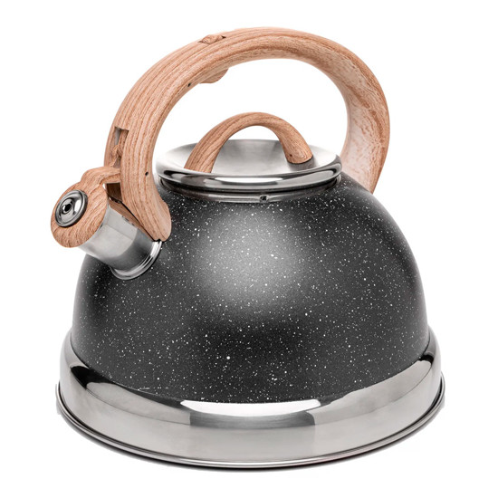 Imagem CHALEIRA DE INDUÇÃO 3L GRANILITE PRETO DE ALUMÍNIO COM APITO 20X24X22CM - WOLFF