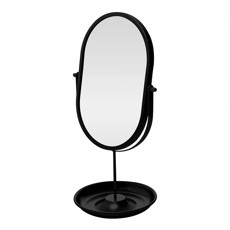 Imagem de ESPELHO GIRATÓRIO DE METAL PRETO COM BASE DE ARMAZENAMENTO 33X18X14CM - WOLFF - Rojemac Impotacao E Exportacao Ltda