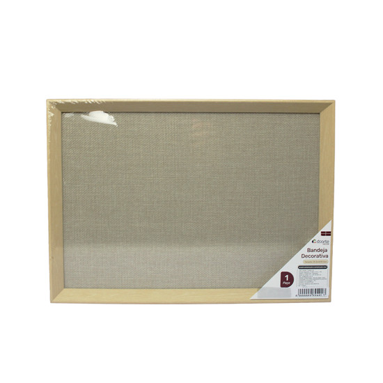 Imagem BANDEJA DECORATIVA NUDE DE MADEIRA E POLIÉSTER 2,5X35X25CM - DCARTE