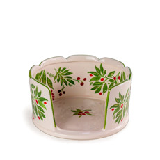 Imagem de PORTA PANETONE BERRIES E FOLHAS VERDES ABERTO DE CERÂMICA - CERÂMICA LUIZ SALVADOR - São Lourenco Comercio E Decoracao Eireli