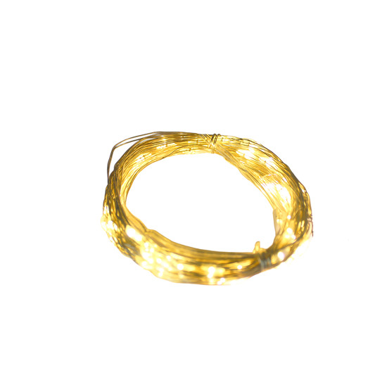 Imagem CORDÃO FIO DE FADA COM 100 LEDS BRANCO QUENTE LUZ FIXA 10M - GRILLO