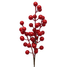 Imagem de HASTE DECORATIVA DE BERRIES VERMELHAS DE PLÁSTICO E METAL 27X8CM - GRILLO - Grillo Ltda