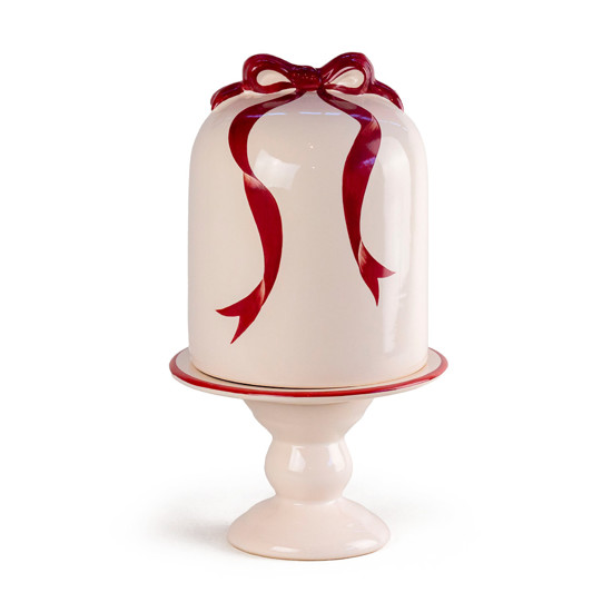 Imagem PORTA PANETONE LAÇO CHARLOTTE CEREJA DE CERÂMICA 31X18CM - CERÂMICA LUIZ SALVADOR