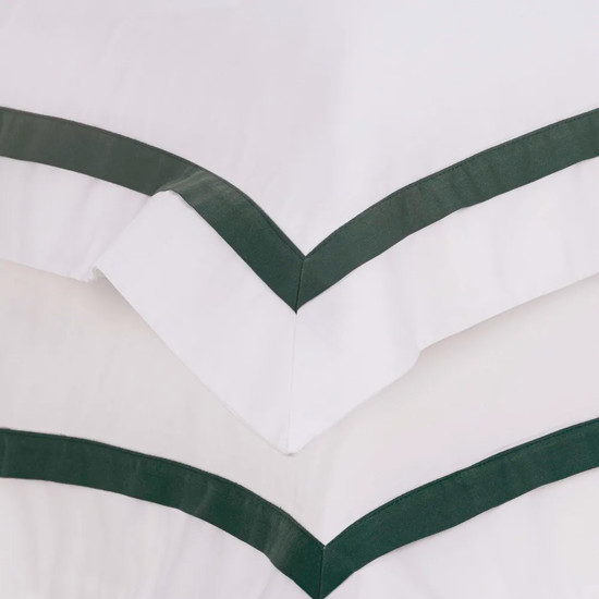 Imagem JOGO DE CAMA KING 300 FIOS DE ALGODÃO VERCELLI BRANCO/FOGLI - TRUSSARDI