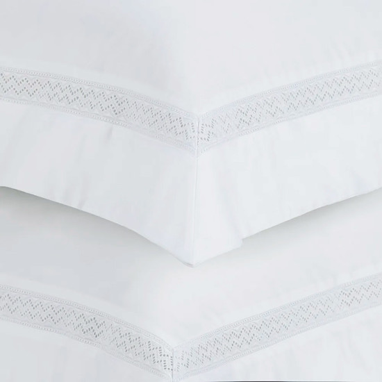 Imagem JOGO DE CAMA QUEEN 300 FIOS 100% ALGODÃO EGÍPCIO MORELLI BRANCO - TRUSSARDI