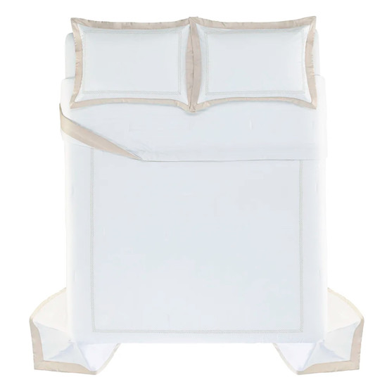 Imagem JOGO DE COLCHA 600 FIOS 100% ALGODÃO EGÍPCIO MONDELLO BRANCO - TRUSSARDI