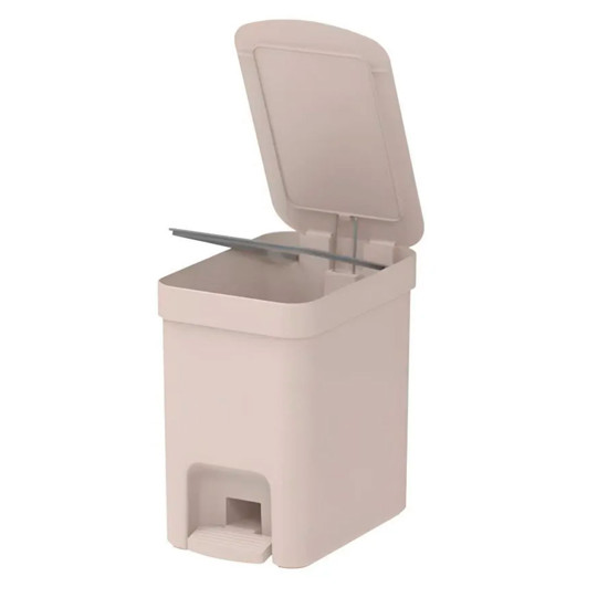 Imagem LIXEIRA COM PEDAL TRIUM 6 LITROS COR BEGE 27X17X25,8CM - OU