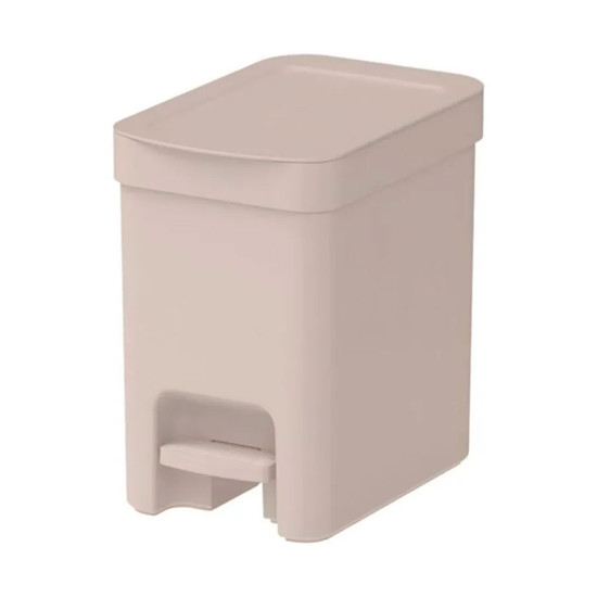 Imagem LIXEIRA COM PEDAL TRIUM 6 LITROS COR BEGE 27X17X25,8CM - OU