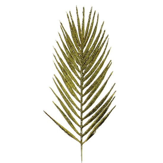 Imagem HASTE DECORATIVA DE COMPLEMENTO DE FOLHAGEM DOURADA COM GLITTER 47X15CM - GRILLO