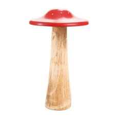 Imagem de COGUMELO VERMELHO DECORATIVO DE MADEIRA 22X13X13CM - CROMUS - Cromus Embalagens Ind E Com Ltda