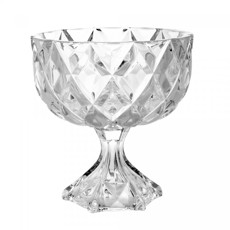 Imagem de CENTRO DE MESA DECORATIVO PETIT DELI DIAMOND DE CRISTAL COM PÉ 15X14X14CM - LYOR - Coliseu Presentes Ltda