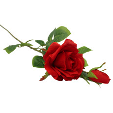 Imagem de HASTE DE ROSA VERMELHA DECORATIVA DE PLÁSTICO 60X10CM - GRILLO - Grillo Ltda