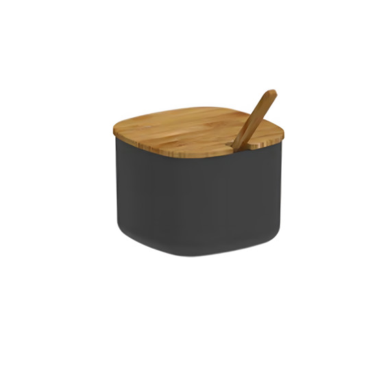 Imagem AÇUCAREIRO LINHA LUME 200ML PRETO DE POLIESTIRENO E BAMBU 9X11,5X10,5CM - OU