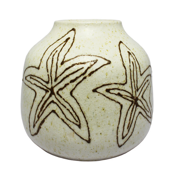 Imagem VASO DECORATIVO BRANCO TEXTURIZADO DE CERÂMICA 16X18X18CM - LUCATTI