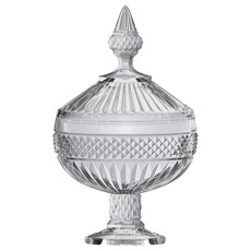 Imagem de POTICHE COM PÉ E TAMPA PALACE DECORATIVO DE CRISTAL 21,2X12X12CM - L'HERMITAGE - Full Fit Industria Importacao E Comercio Ltda.