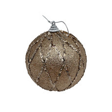 Imagem de BOX 3 BOLAS DE NATAL CHAMPANGNE COM GLITTER 10CM - TUUT - Yangzi Brasil Corporation S A 