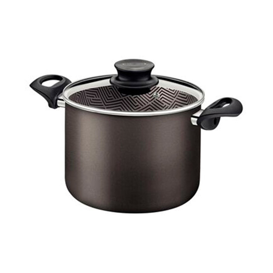 Imagem CALDEIRÃO PARIS ANTIADERENTE STARFLON MAX CHUMBO COM TAMPA DE VIDRO - TRAMONTINA