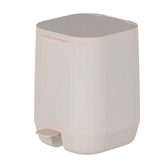 Imagem LIXEIRA DE PEDAL AURA 6 LITROS BEGE DE POLIPROPILENO 26,5X25X20CM - OU