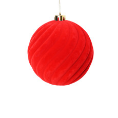 Imagem de BOLA DE NATAL DECORATIVA VERMELHA AVELUDADA DE PLÁSTICO 15CM - TOKDACASA - Cromus Embalagens Ind E Com Ltda