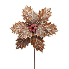 Imagem de HASTE DECORATIVA DE POINSÉTIA DE TECIDO E ARAME 60X27X27CM - TOKDACASA - Cromus Embalagens Ind E Com Ltda