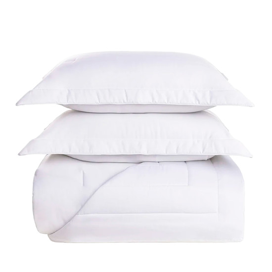 Imagem COLCHA COM PORTA TRAVESSEIROS KING 300 FIOS 100% ALGODÃO DANTE BRANCO - TRUSSARDI