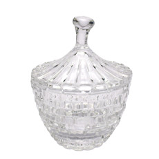 Imagem de POTICHE  COM TAMPA DECORATIVO DE VIDRO 14X10X10CM - ADELY CRYSTAL - Dayhome Comercial Ltda