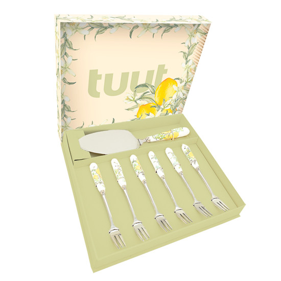 Imagem JOGO DE TALHERES LIMONE PARA BOLO COM 7 PEÇAS - TUUT