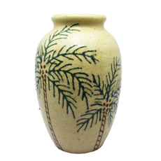 Imagem de VASO DECORATIVO TEXTURIZADO BEGE DE CERÂMICA 25X15X15CM - LUCATTI - Lucatti Artes E Decoracoes Ltda