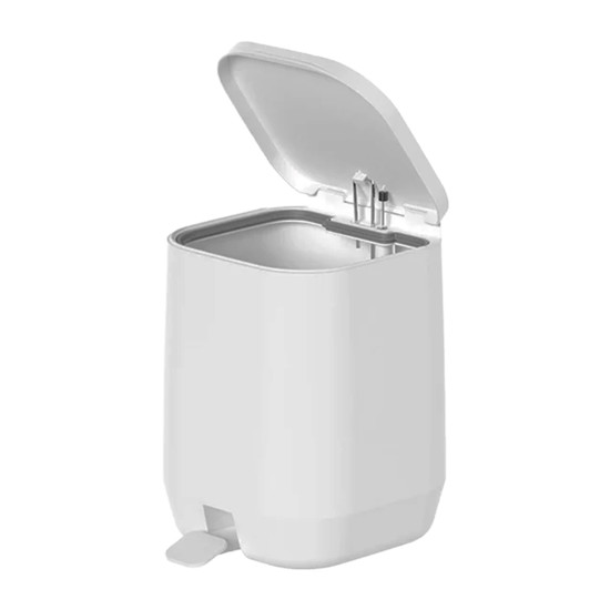 Imagem LIXEIRA DE PEDAL AURA 6 LITROS BRANCA DE POLIPROPILENO 26,5X25X20CM - OU