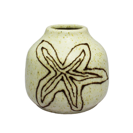 Imagem VASO DECORATIVO BRANCO TEXTURIZADO DE CERÂMICA 10X10X10CM - LUCATTI