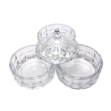 Imagem de POTICHE DECORATIVO DE VIDRO DE 3 CAMADAS COM TAMPA 24X13X13CM - DELISOGA - Dayhome Comercial Ltda