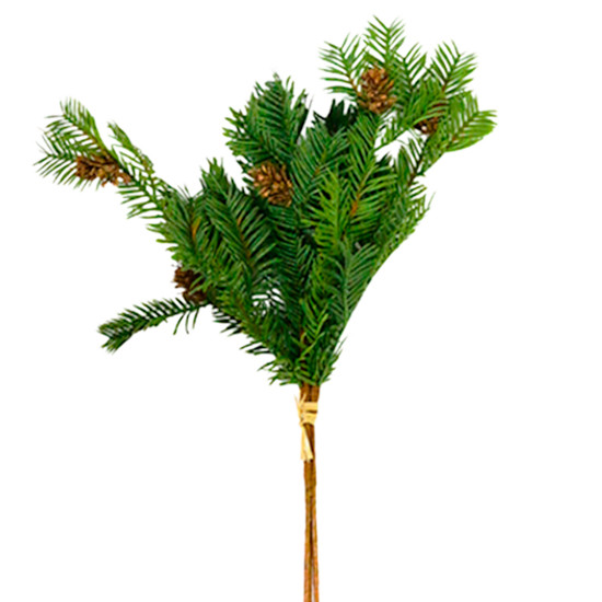 Imagem HASTE DECORATIVA NATALINA DE PINHAS E FOLHAS DE PINHEIRO 44CM - DINATALE