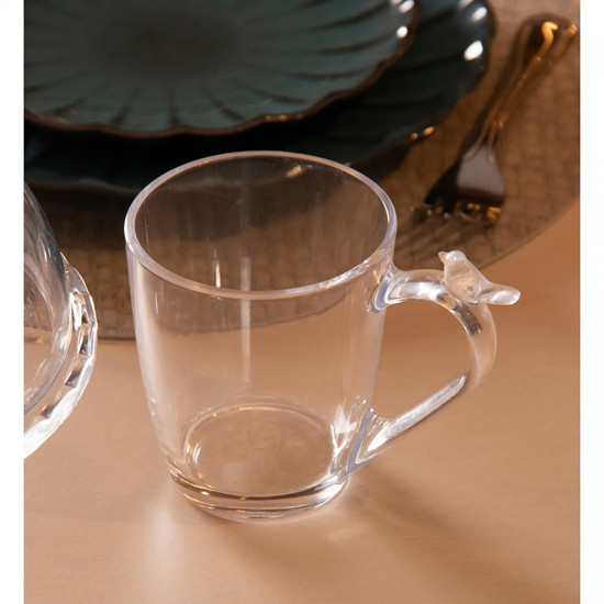 Imagem CANECA BIRD 300ML DE CRISTAL 11X13X8CM - WOLFF