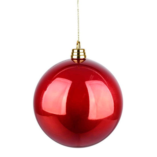 Imagem BOLA NATALINA DECORATIVA VERMELHA PEROLADA DE PLÁSTICO 30CM - GRILLO