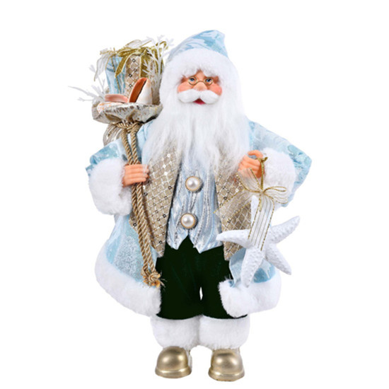 Imagem PAPAI NOEL DECORATIVO AZUL E DOURADO 30X18X12CM - GRILLO