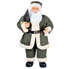 Imagem de PAPAI NOEL DECORATIVO VERDE COM ÁRVORE DE NATAL 80CM - GRILLO - Grillo Ltda