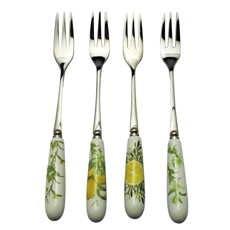 Imagem de CONJUNTO LIMONE 4 GARFOS DE AÇO INOX E PORCELANA PARA SOBREMESA - TUUT - Yangzi Brasil Corporation S A 