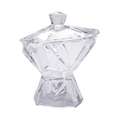 Imagem de POTICHE DECORATIVO DE VIDRO COM PÉ 22X21X16CM - ADELY CRYSTAL - Dayhome Comercial Ltda