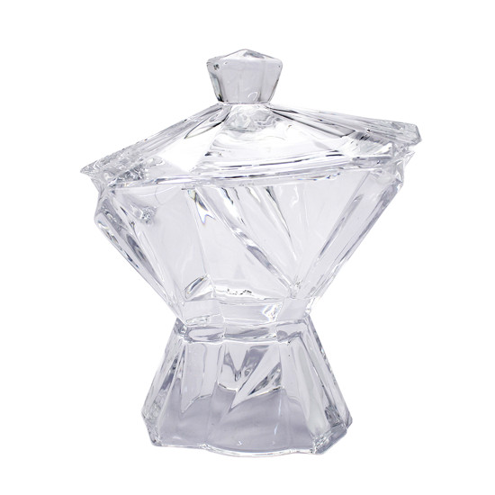 Imagem POTICHE DECORATIVO DE VIDRO COM PÉ 22X21X16CM - ADELY CRYSTAL