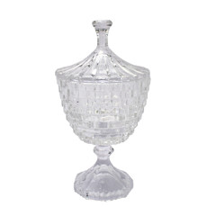 Imagem de POTICHE  COM TAMPA DECORATIVO DE VIDRO 20X12X12CM - ADELY CRYSTAL - Dayhome Comercial Ltda