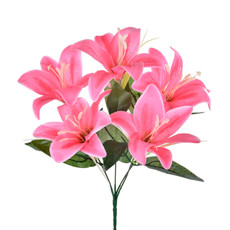 Imagem de BUQUÊ DECORATIVO DE LÍRIO TIGRE ROSA 35X23CM - GRILLO - Grillo Ltda