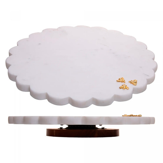 Imagem TÁBUA REDONDA GIRATÓRIA DECORATIVA NEW BEE 30,5CM X 3,5CM DE MÁRMORE - WOLFF