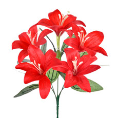 Imagem de BUQUÊ DECORATIVO DE LÍRIO TIGRE VERMELHO 35X23CM - GRILLO - Grillo Ltda