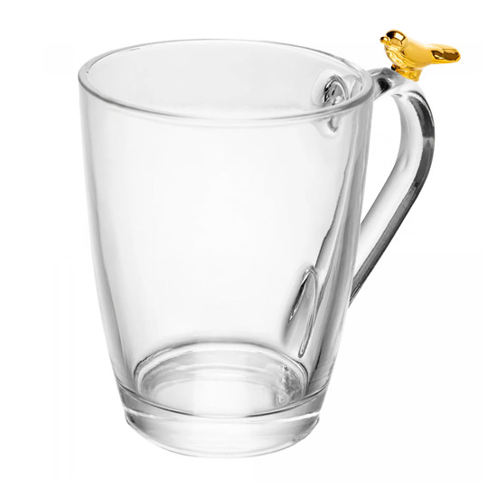 Imagem CANECA GOLDEN BIRD 300ML CRISTAL 10X12X8CM - WOLFF