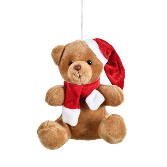 Imagem URSO NATALINO DE PELÚCIA DE PENDURAR 14X13X9CM - GRILLO 