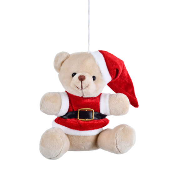 Imagem URSO NATALINO DE PELÚCIA DE PENDURAR 13X12X8CM - GRILLO