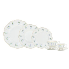 Imagem de APARELHO JANTAR ROYAL ROMANTIC 42 PEÇAS NEW BONE CHINA BORDA DOURADA - L'HERMITAGE - Full Fit Industria Importacao E Comercio Ltda.